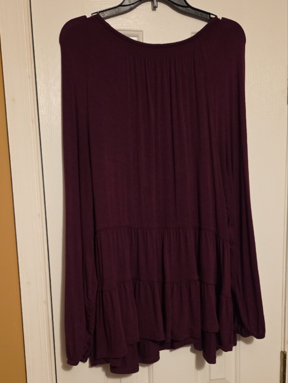 Terra & Sky Plum Long Sleeve Peplum Top - Picture 2 of 7